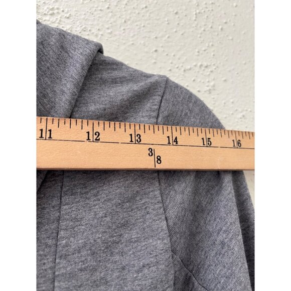 Lucky Brand Cozy Grey Hooded Wrap Cardigan With Tie Waist & Side Pockets - Picture 4 of 13